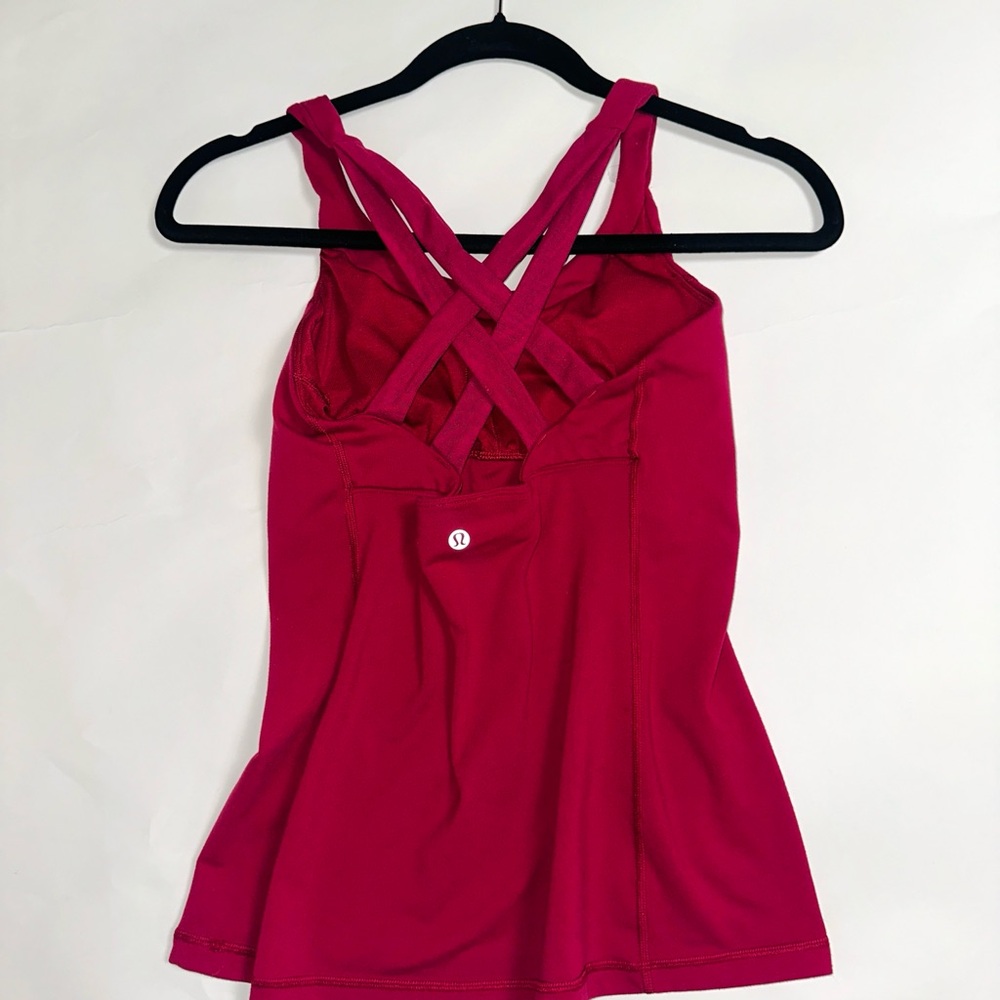 Lululemon Fuchsia/Pink/Berry Criss Cross Strappy Tank Top